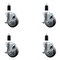 Service Caster 4'' SS Thermoplastic Rubber Swivel 1-3/8'' Expanding Stem Caster Set with Brake, 4PK SCC-SSEX20S414-TPRB-TLB-138-4 - alternate 1